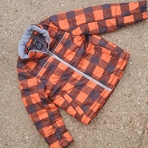 Mountain Xpedition Orange Grey Check Plaid Jacket Youth S (6-7)